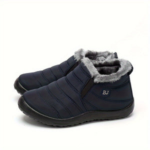 Overlane Women's Non-slip Thickened Medium Tube Snow Shoes, Comfortable Warm Hiking Shoes Blue / US 5.5