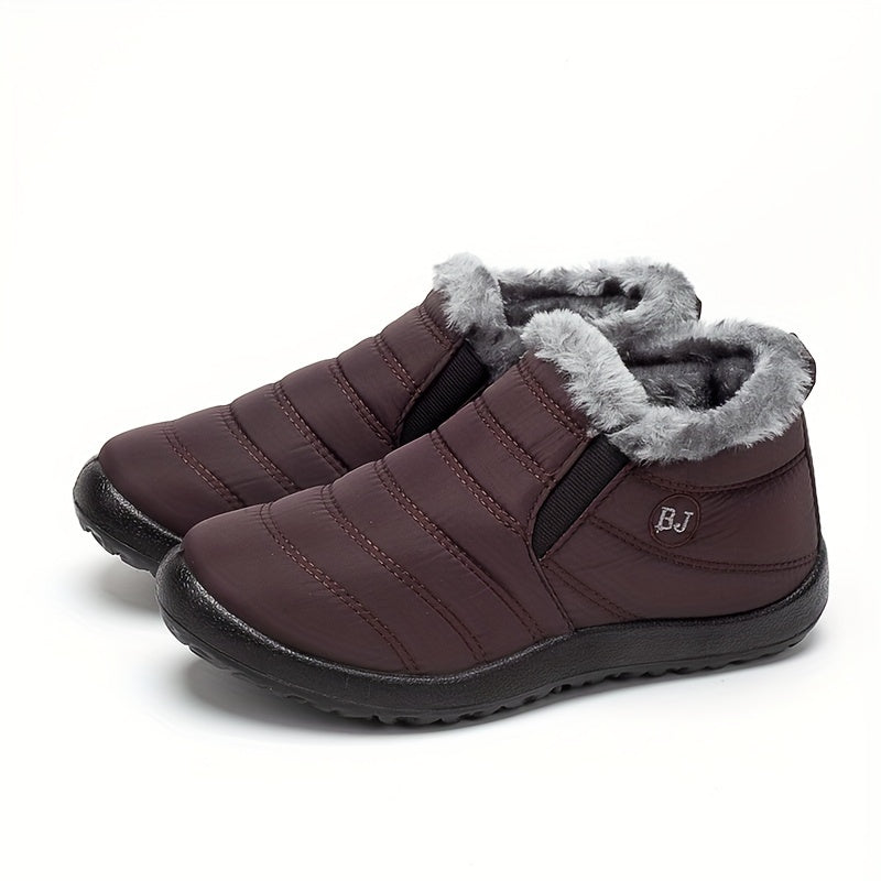 Overlane Women&#39;s Non-slip Thickened Medium Tube Snow Shoes, Comfortable Warm Hiking Shoes Brownness / US 5.5