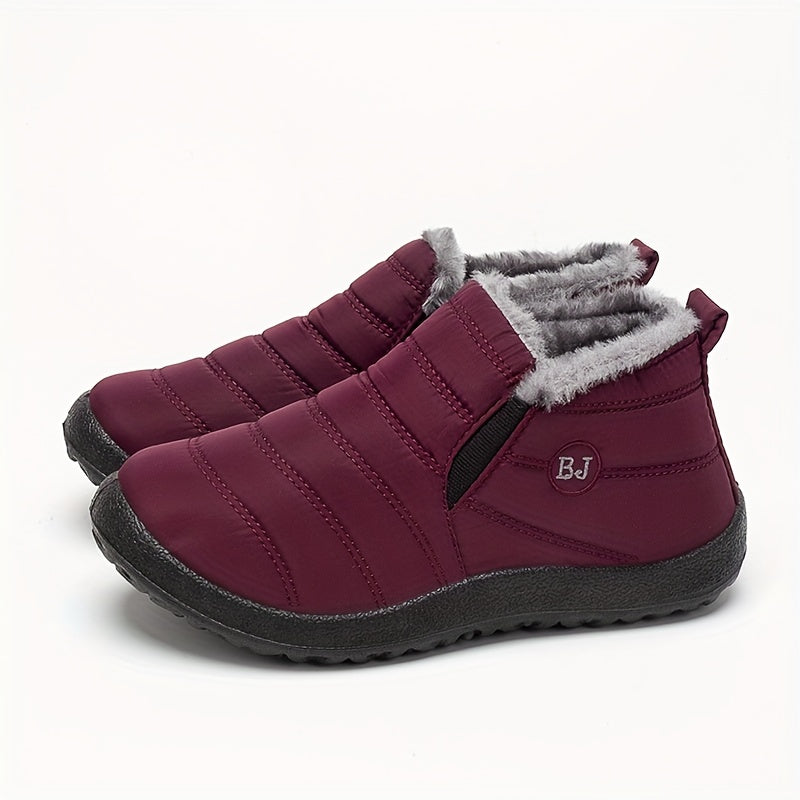 Overlane Women&#39;s Non-slip Thickened Medium Tube Snow Shoes, Comfortable Warm Hiking Shoes Burgundy / US 5.5