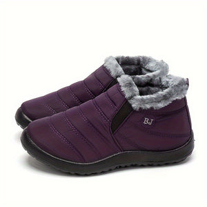 Overlane Women's Non-slip Thickened Medium Tube Snow Shoes, Comfortable Warm Hiking Shoes Purple / US 5.5