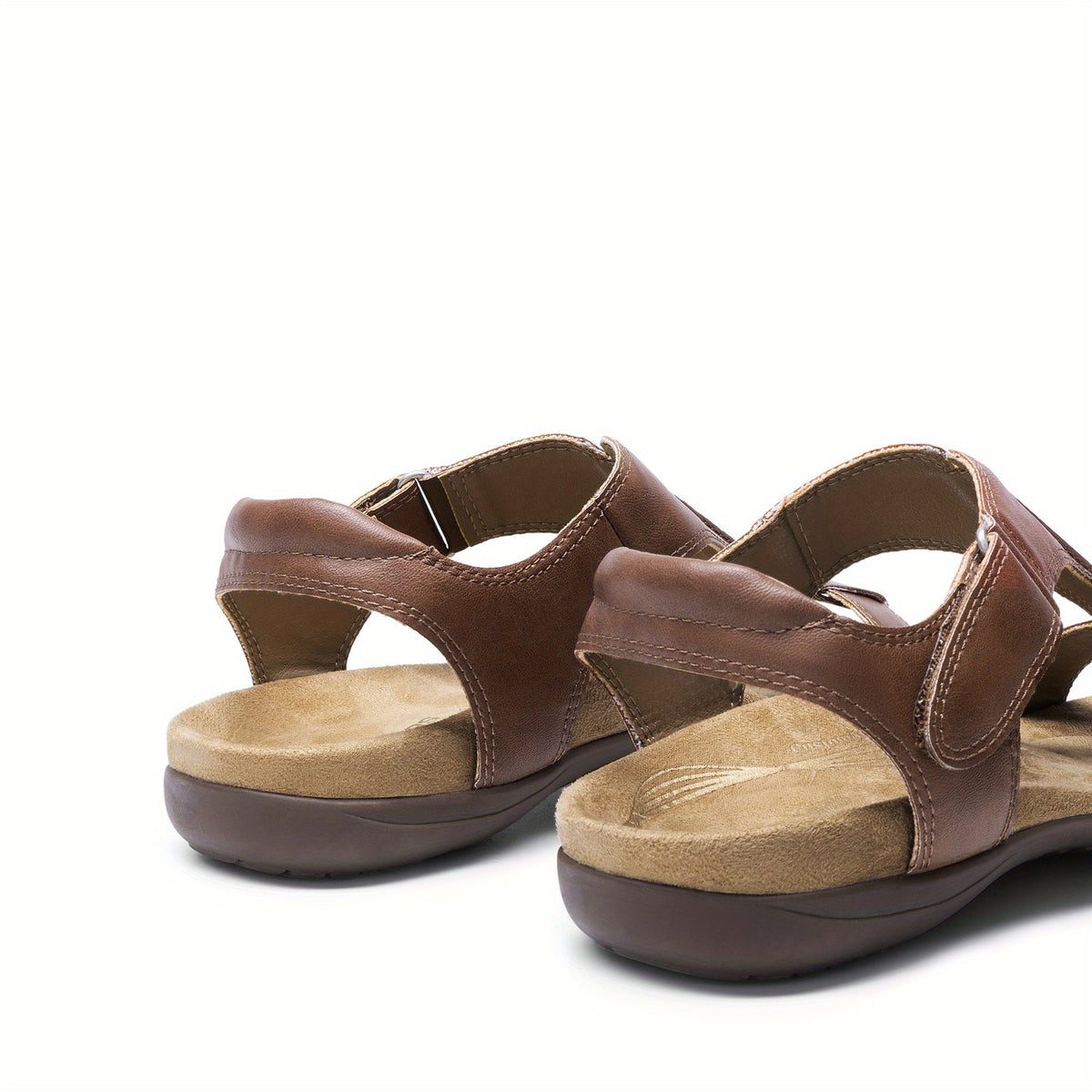 Overlane Womens Sandals Arch Support T-Strap Orthopedic Flat Sandals Comfortable Summer Shoes Featuring A Convenient Hook-And-Loop Strap Comfortable Flat Sandals Summer Sandals