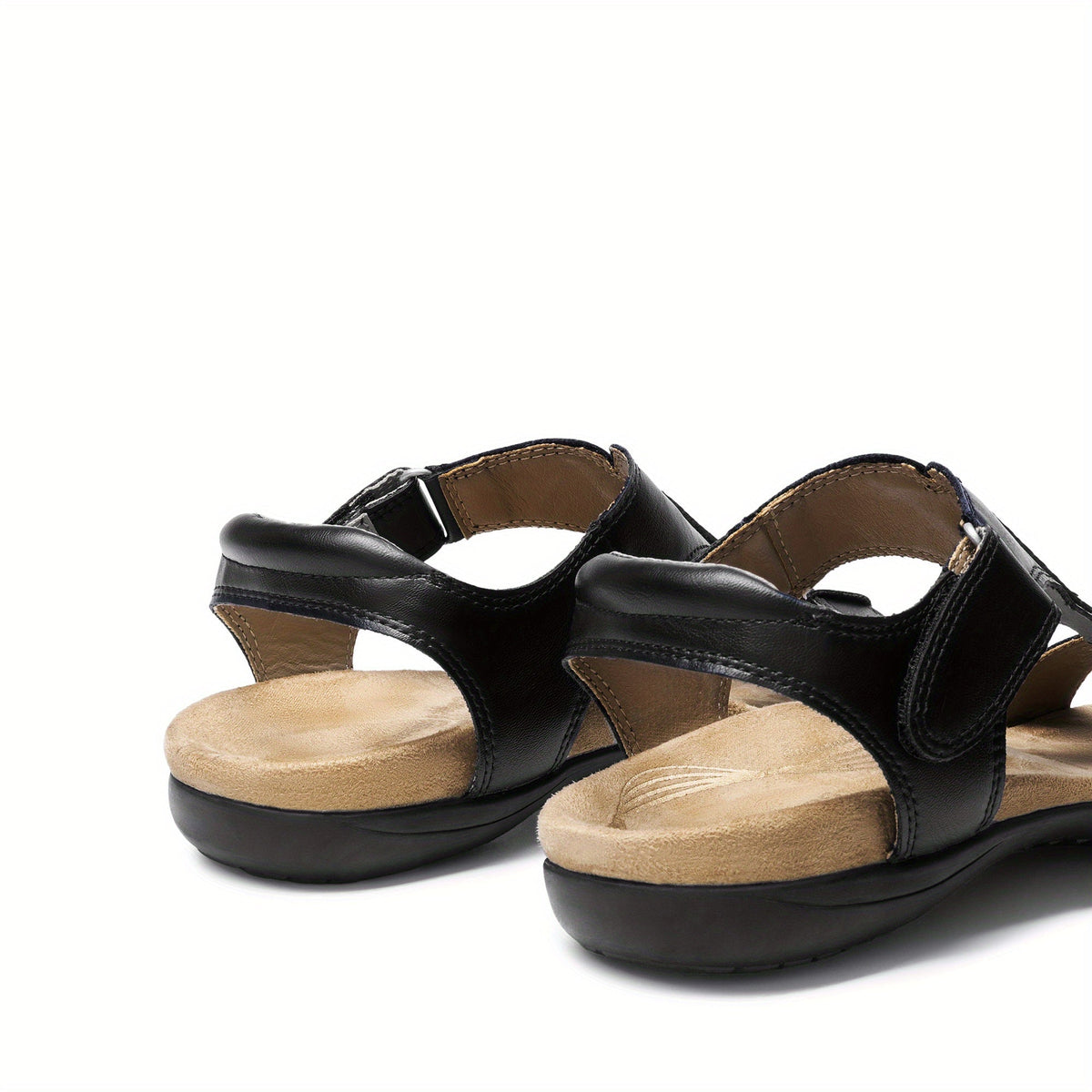 Overlane Womens Sandals Arch Support T-Strap Orthopedic Flat Sandals Comfortable Summer Shoes Featuring A Convenient Hook-And-Loop Strap Comfortable Flat Sandals Summer Sandals